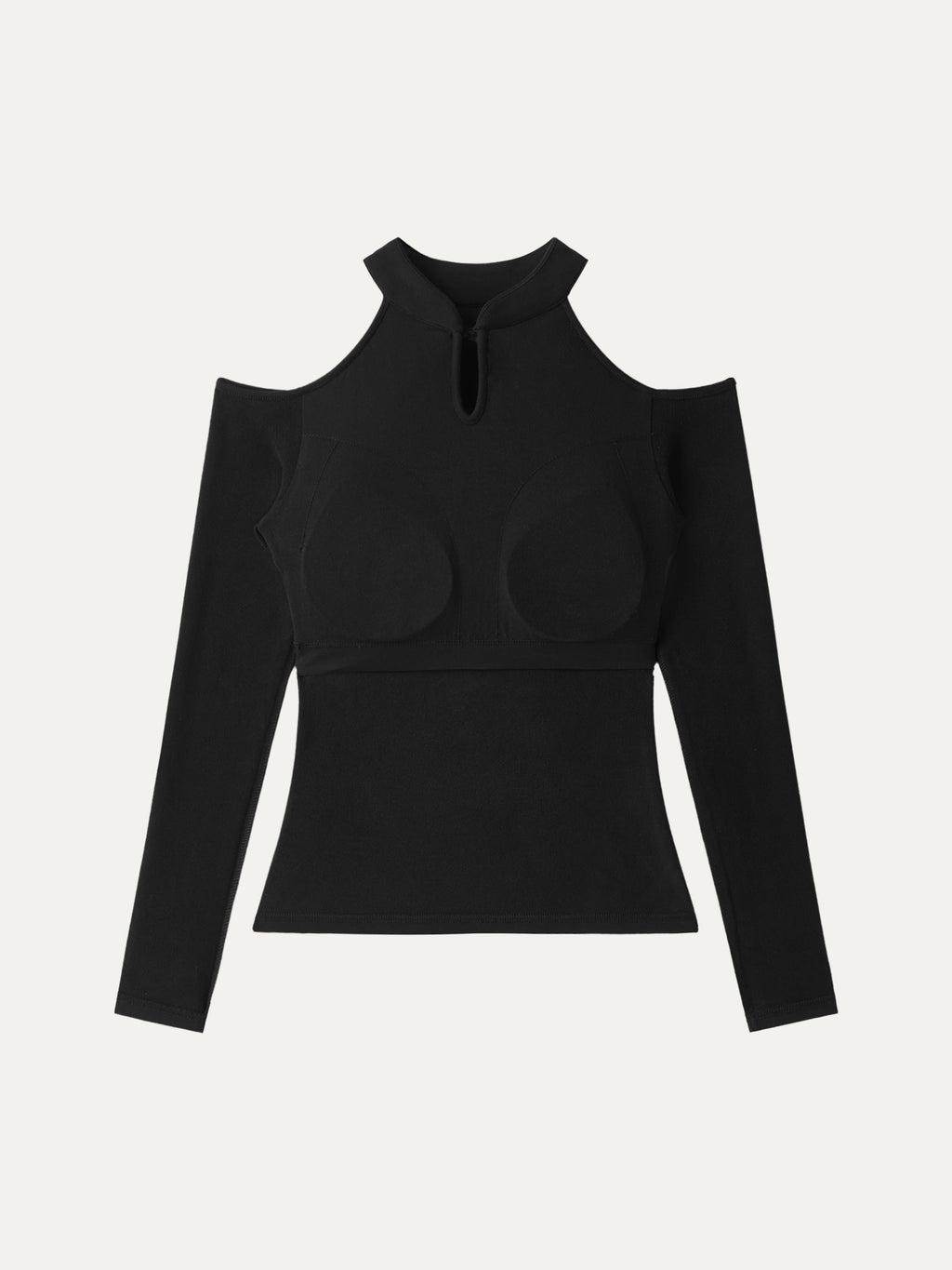 Cutout Shoulder Mandarin Collar Going-out Bra Top Limited Edition