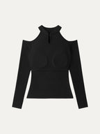 Cutout Shoulder Mandarin Collar Going-out Bra Top Limited Edition