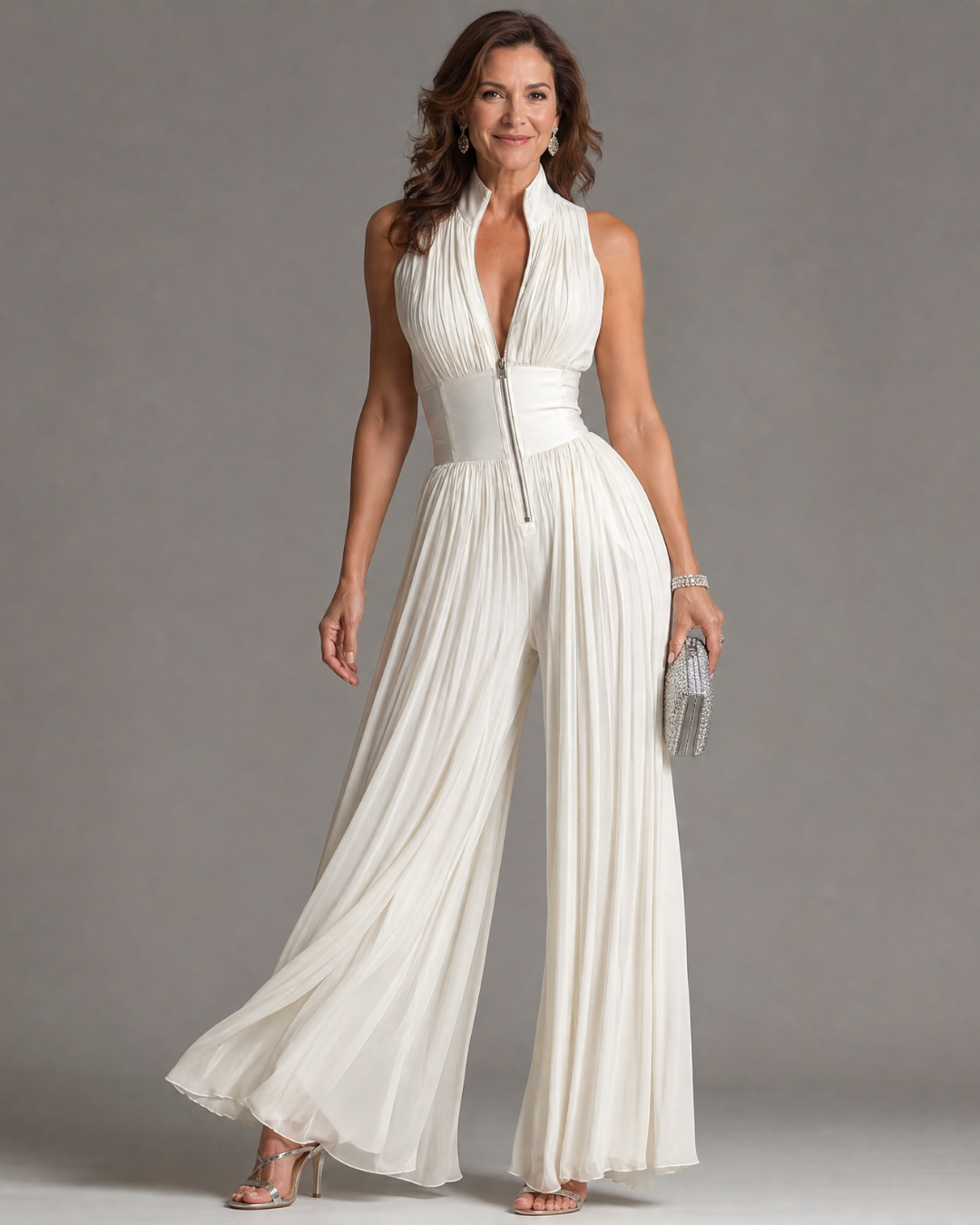 Rosie | Pleated Chiffon Jumpsuit