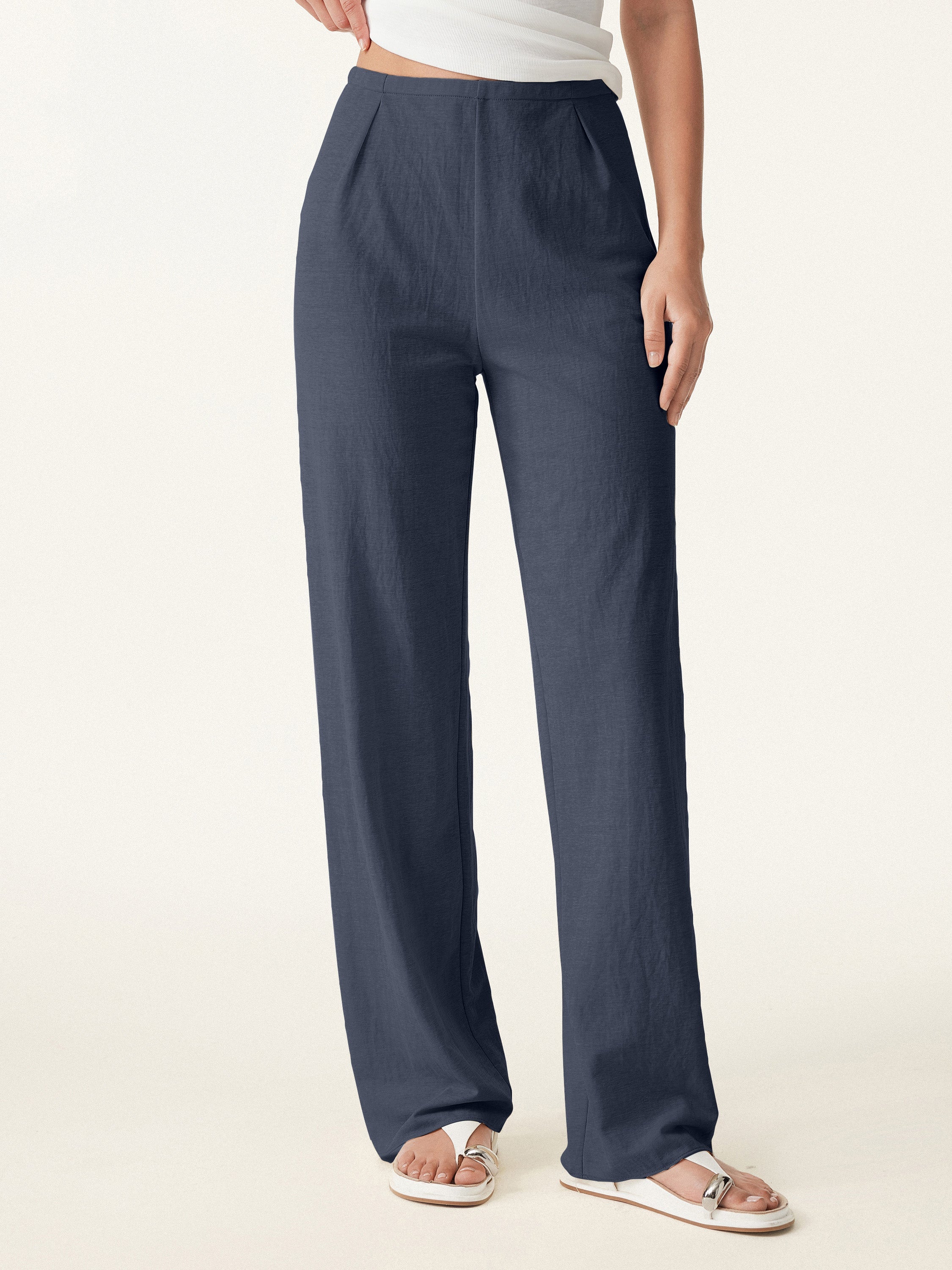 Breathable Cotton-linen Straight Leg Pant