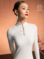 Mandarin Collar Frog Button Midi Bra Dress Limited Edition