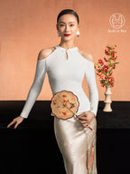 Cutout Shoulder Mandarin Collar Going-out Bra Top Limited Edition