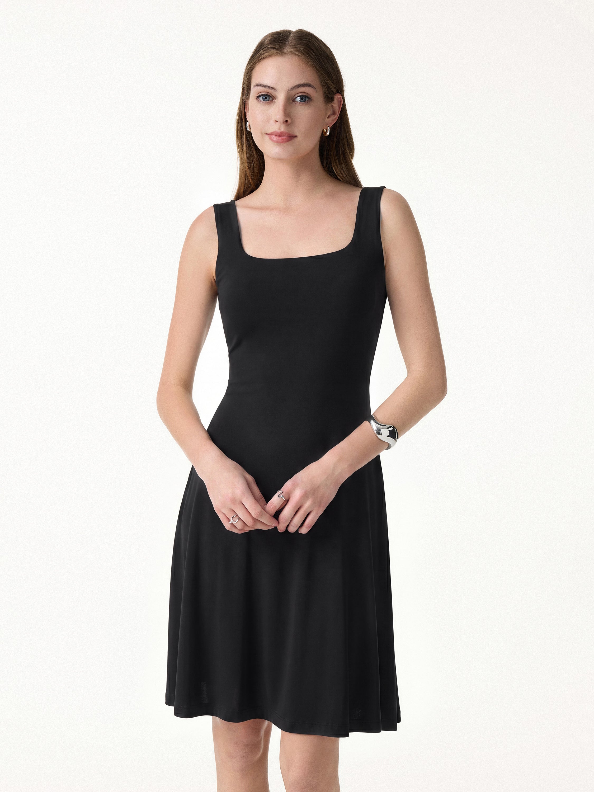 SkinKiss Cooling Square Neck Mini Bra Dress