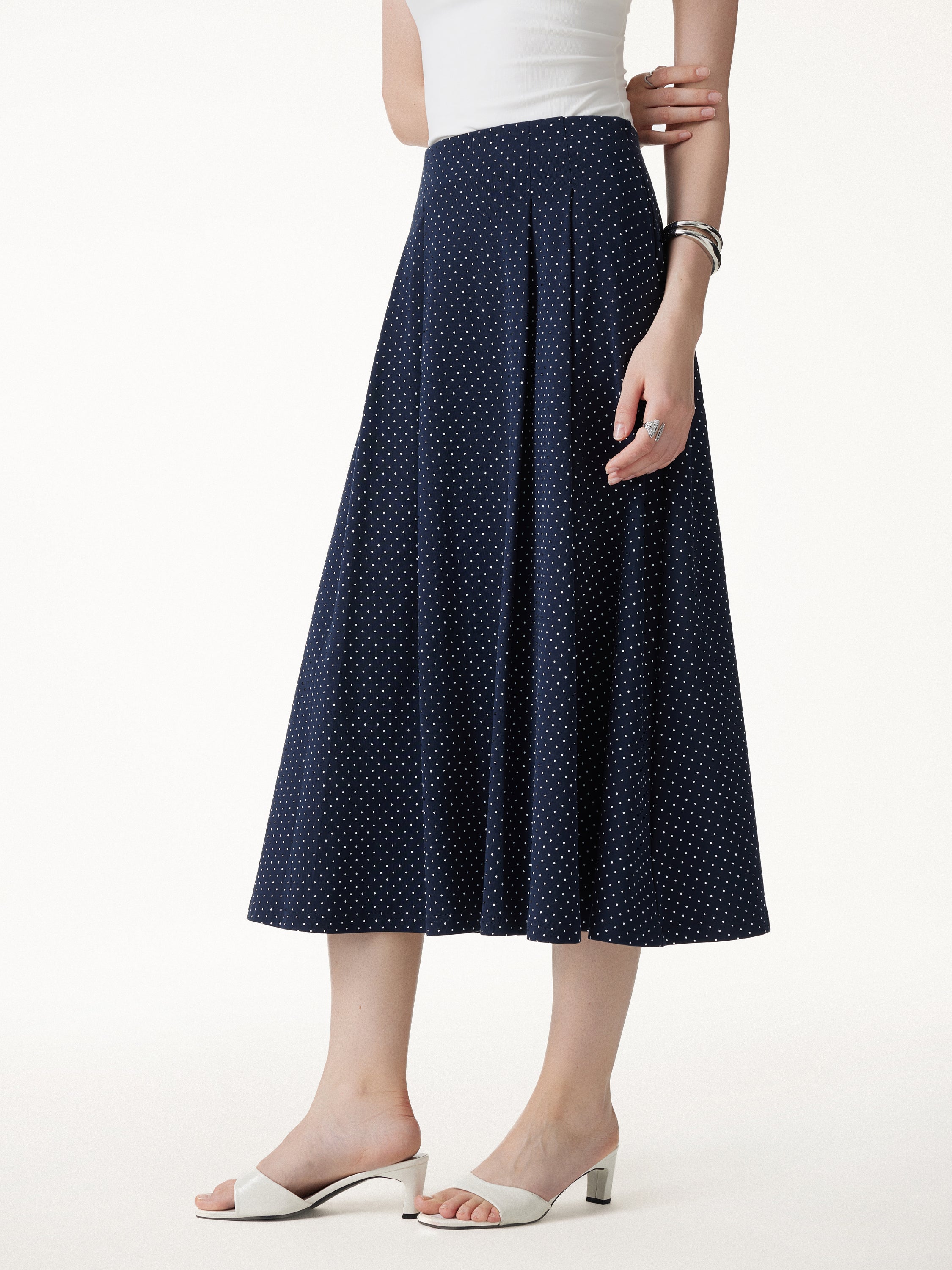 2Pcs Set Square Neck Bra Top & Midi Skirt with Pockets
