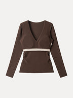 V-Neck Ruched Sides Bra Top