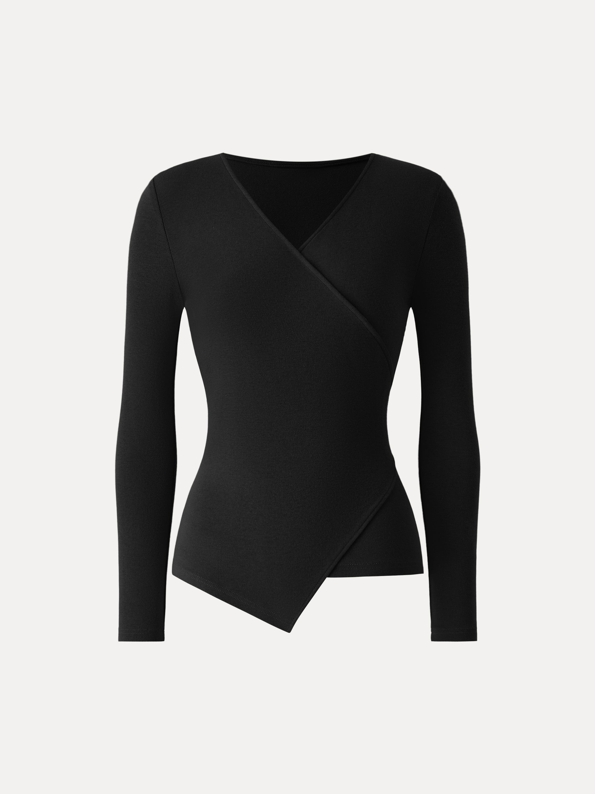 Surplice Skimming Long Sleeve Top