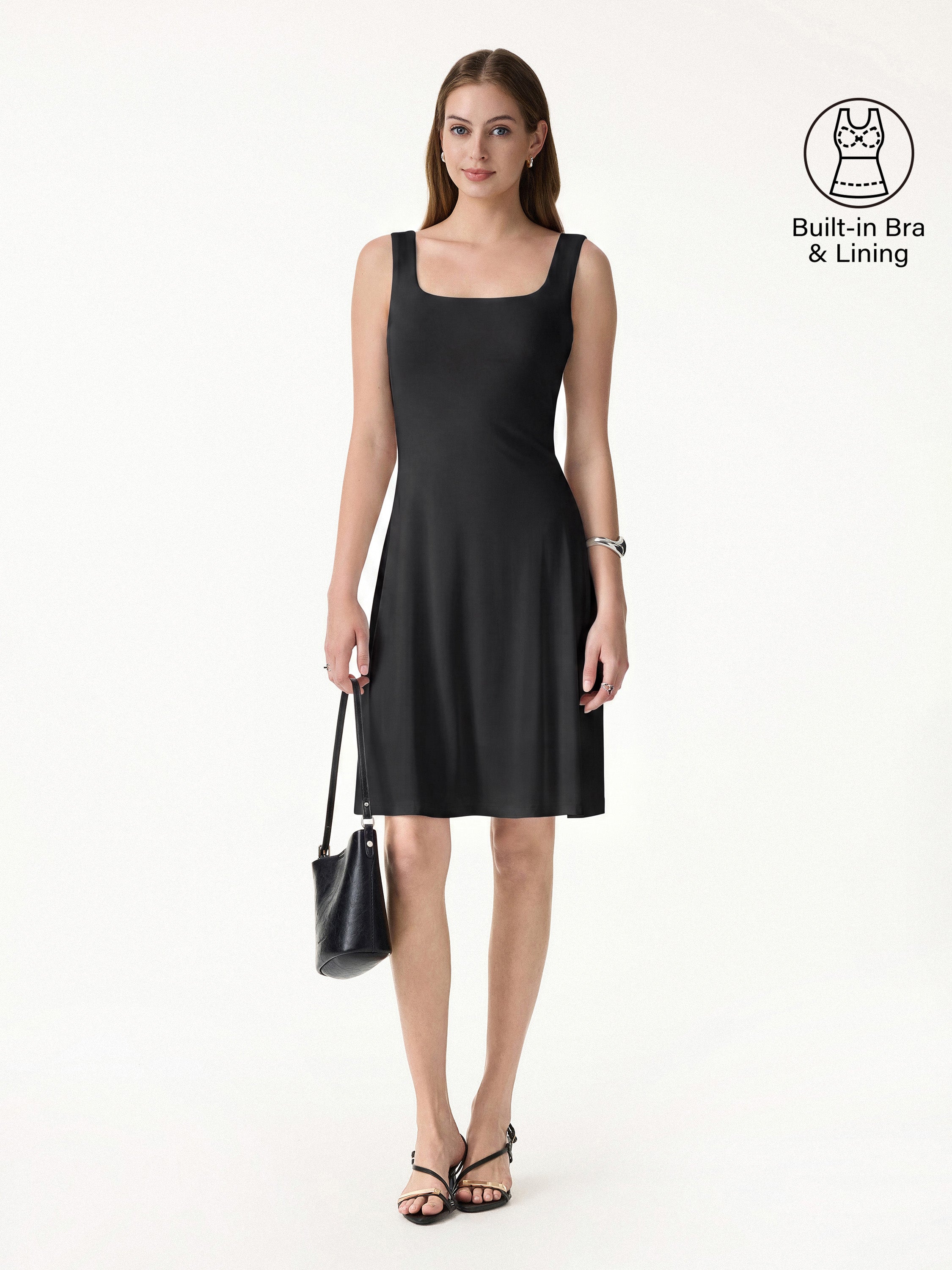 SkinKiss Cooling Square Neck Mini Bra Dress