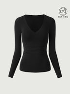 V-Neck Ruched Sides Bra Top
