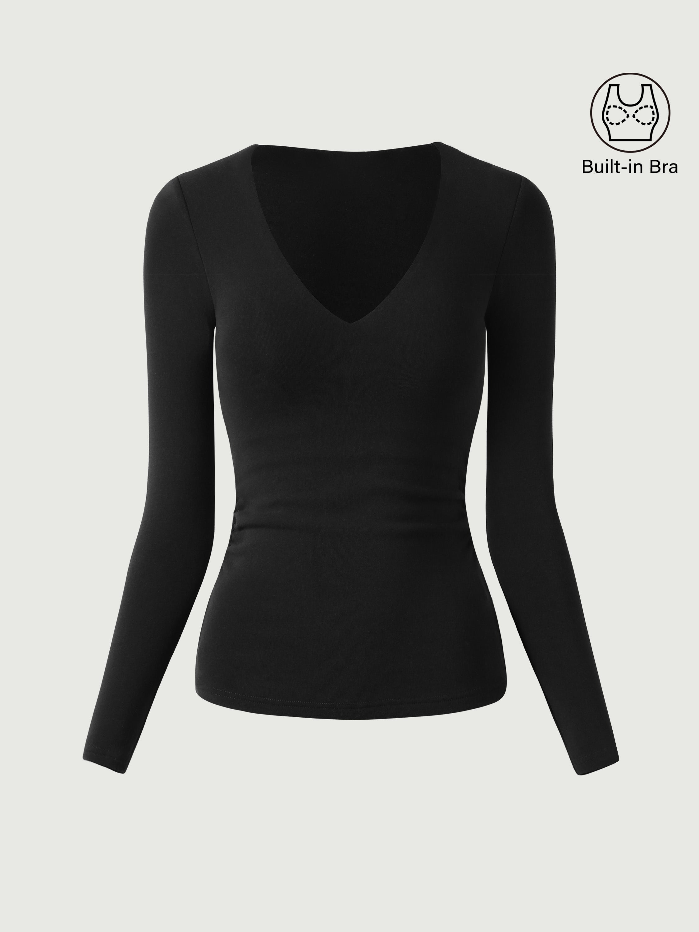 V-Neck Ruched Sides Bra Top