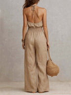 VALERIA | Halter Neck Wide-Leg Jumpsuit