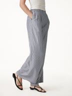 Summer Poplin High-Rise Wide Leg Pants with Pockets