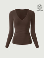 V-Neck Ruched Sides Bra Top