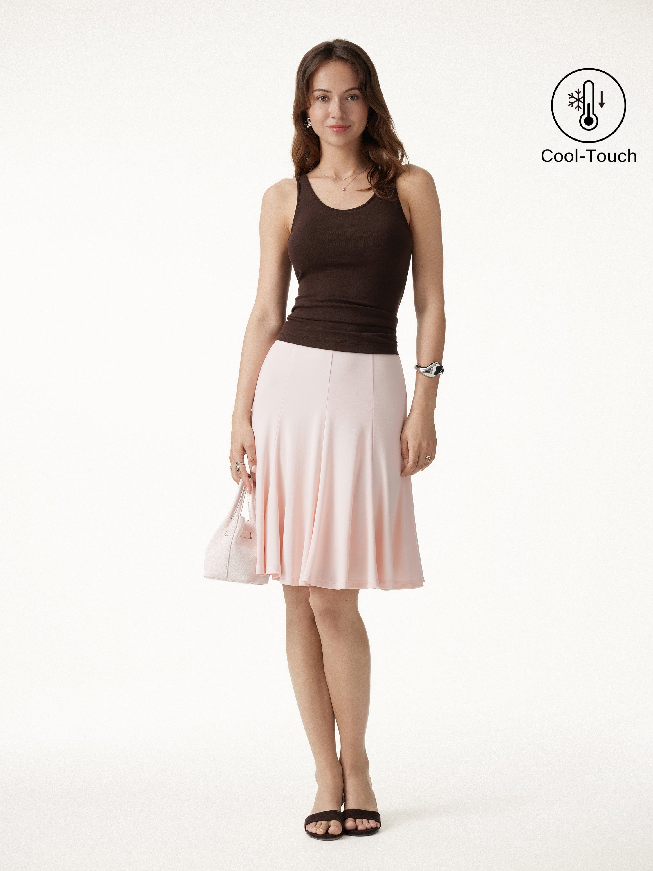 Lyocell Mermaid Hem Knee-Length Skirt