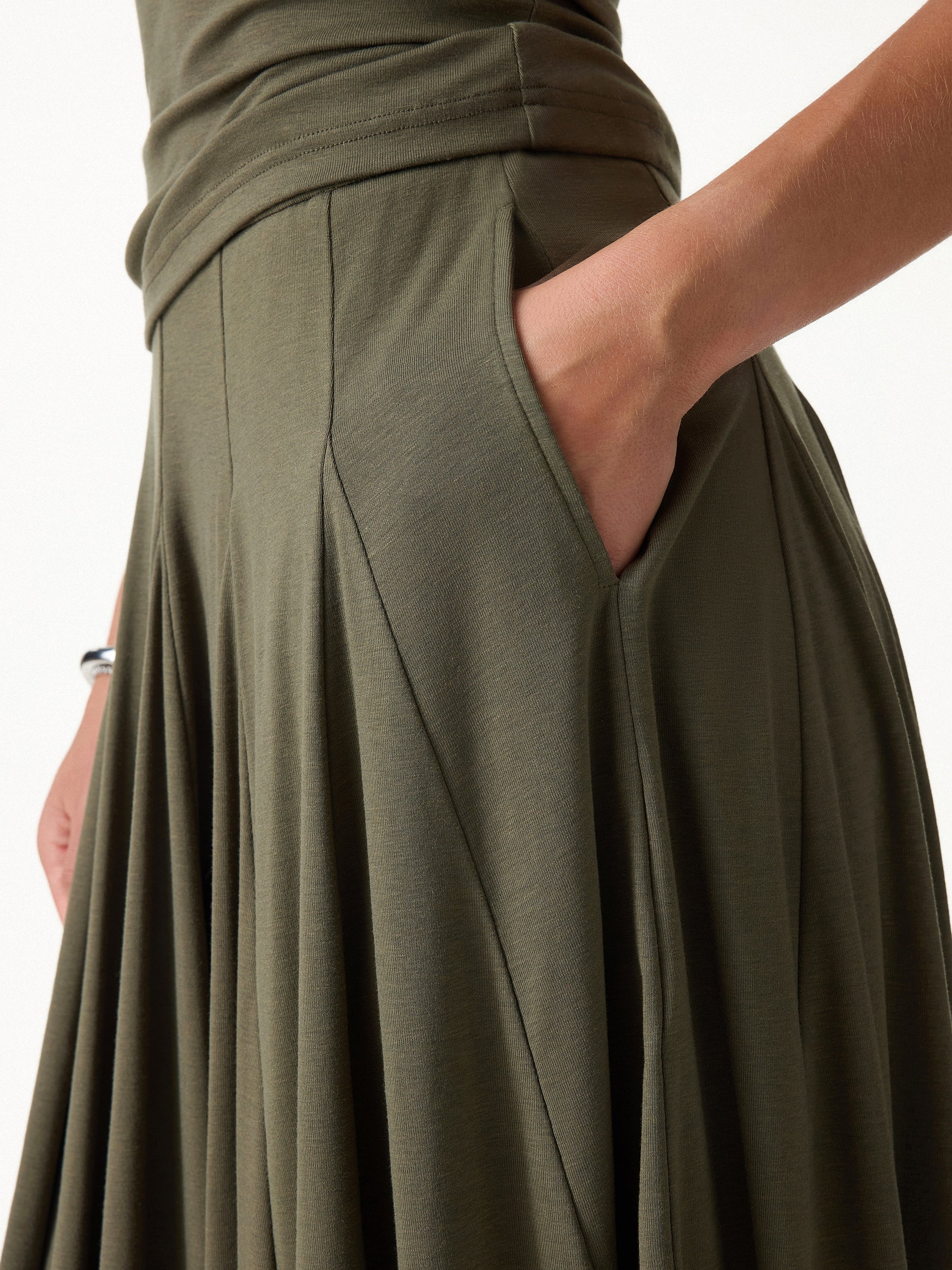 CoolTouch Godet Hem Knee-Length Flare Skirt