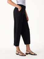 Ponte High-Rise Cropped Wide-Leg Pants with Pockets