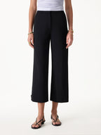 Ponte High-Rise Cropped Wide-Leg Pants with Pockets
