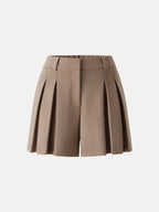 Sandwashed Modal High Rise A-Line Pleated Shorts