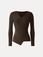 Surplice Skimming Long Sleeve Top