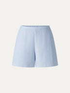 Striped Poplin High-Rise A-Line Shorts with Pockets