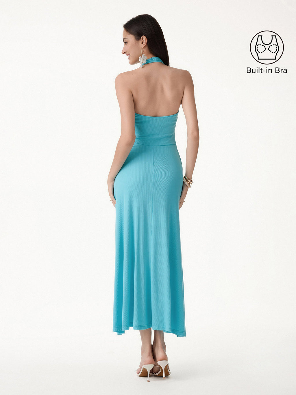 CoolTouch Halter A-Line Midi Bra Dress