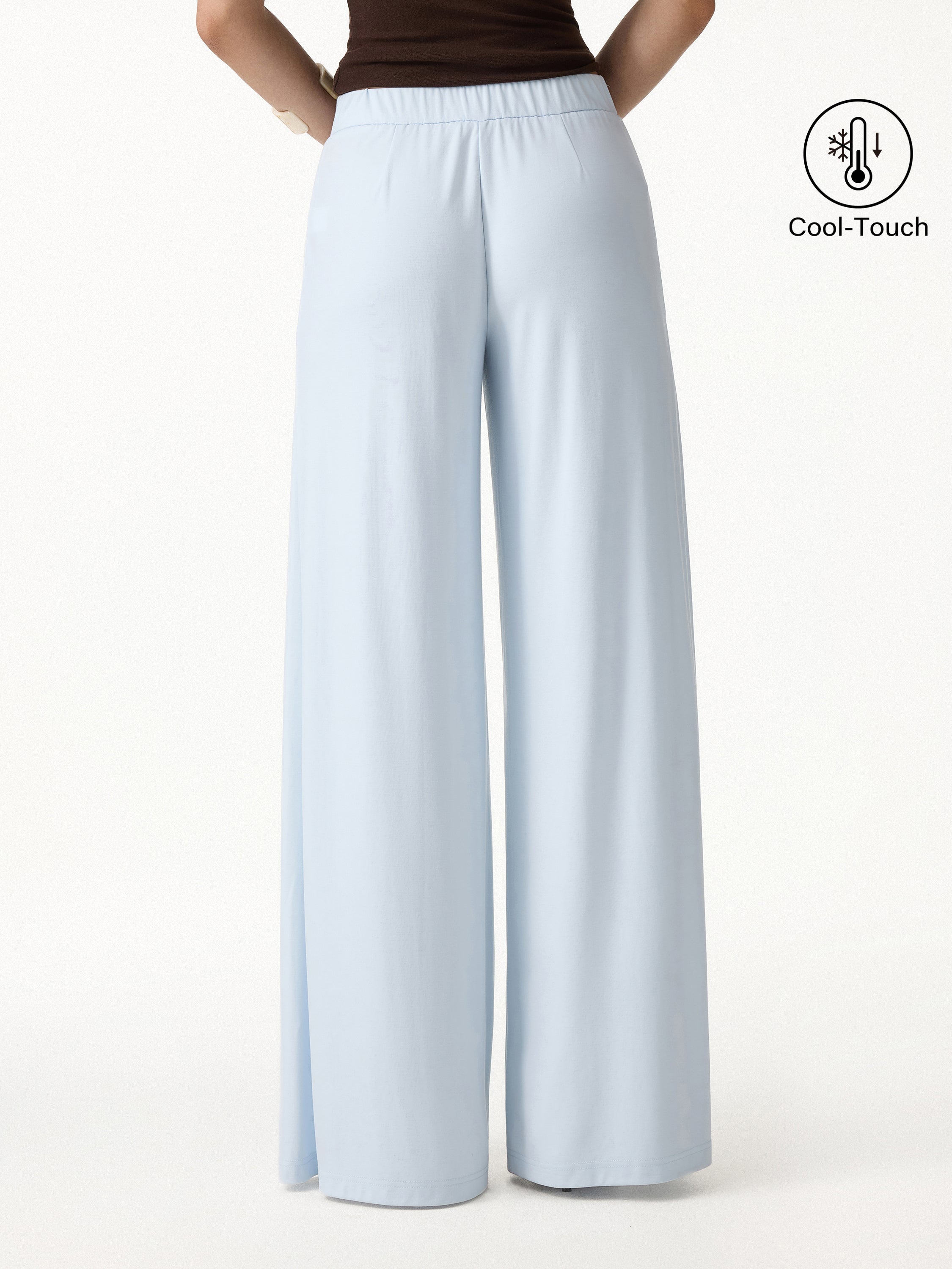 Ponte Mid Rise Wide Leg Pants with Pockets