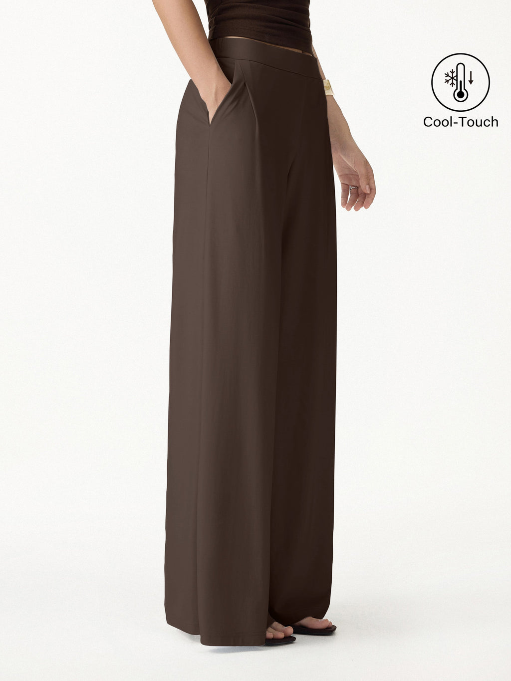 Ponte Mid Rise Wide Leg Pants with Pockets