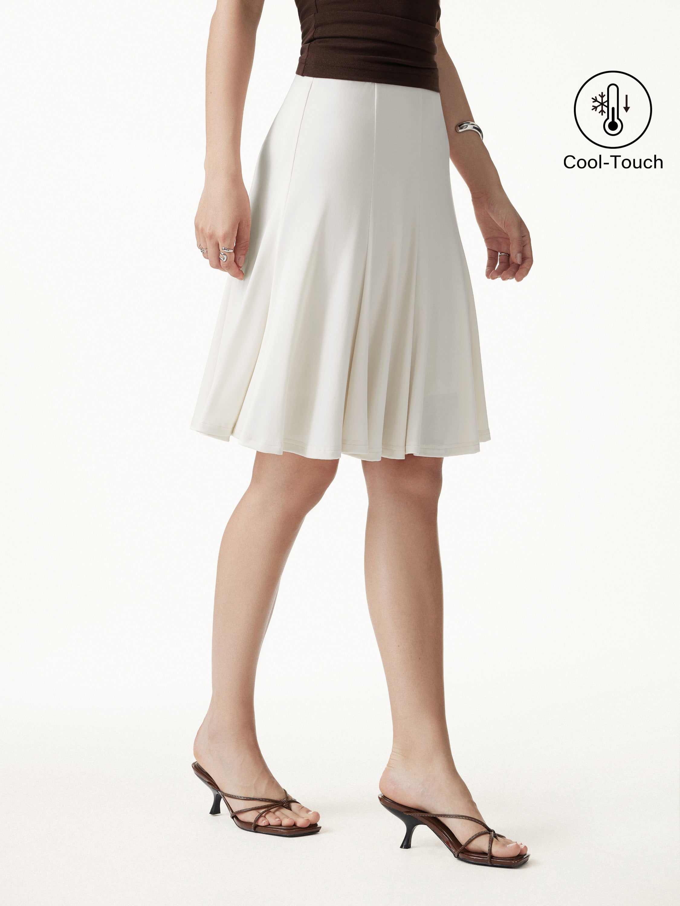Lyocell Mermaid Hem Knee-Length Skirt