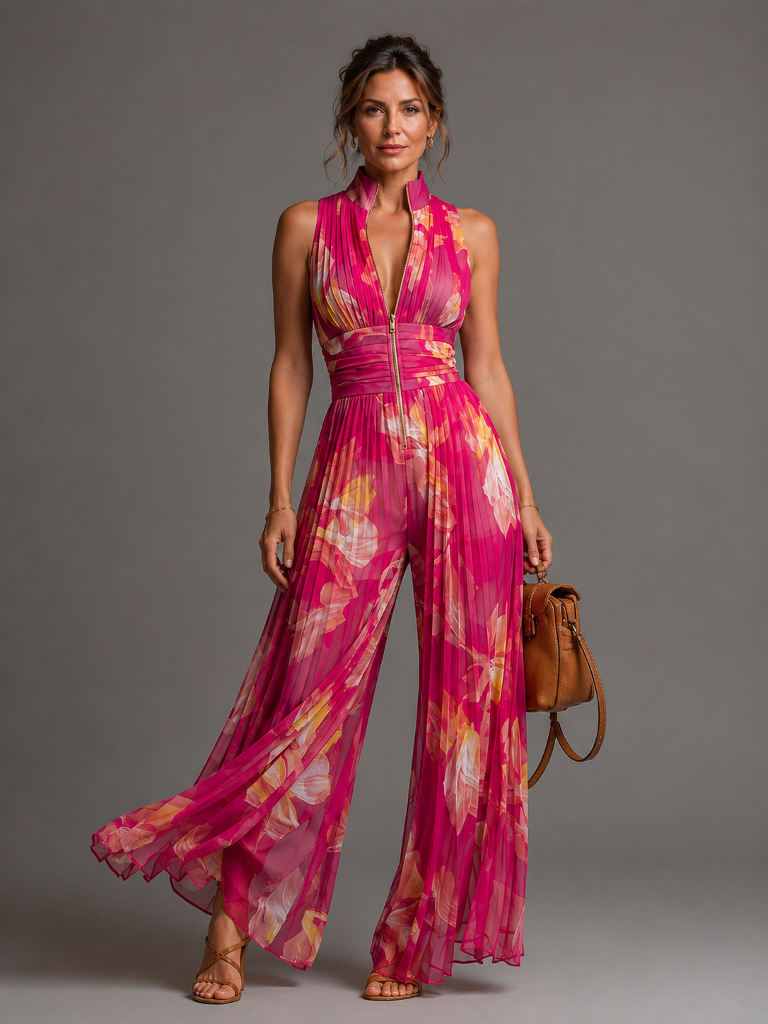 Rosie | Pleated Chiffon Jumpsuit