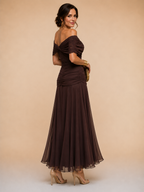 Calen | Off Shoulder Flow Midi Dress
