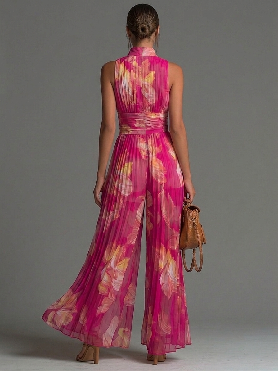 Rosie | Pleated Chiffon Jumpsuit