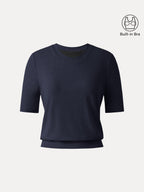 Lyocell Wool Crewneck Bra Top with Banded Hem