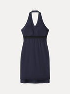 Stretch Cotton Halter Neck Polka Dot Mini Bra Dress