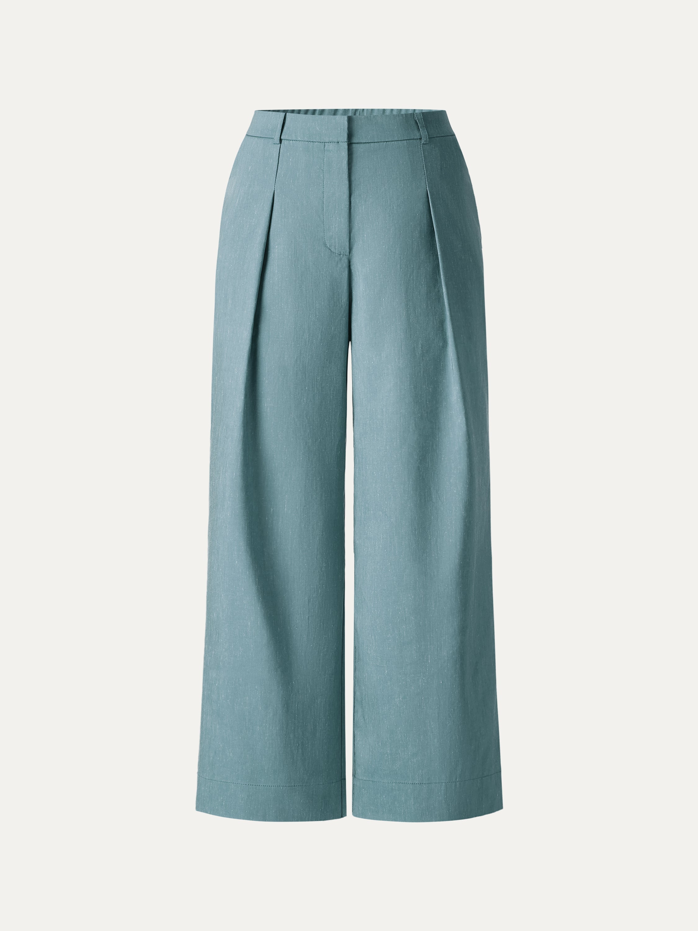 Linen Cropped Wide Leg Pants