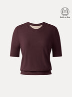 Lyocell Wool Crewneck Bra Top with Banded Hem