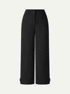 Ponte High-Rise Cropped Wide-Leg Pants with Pockets