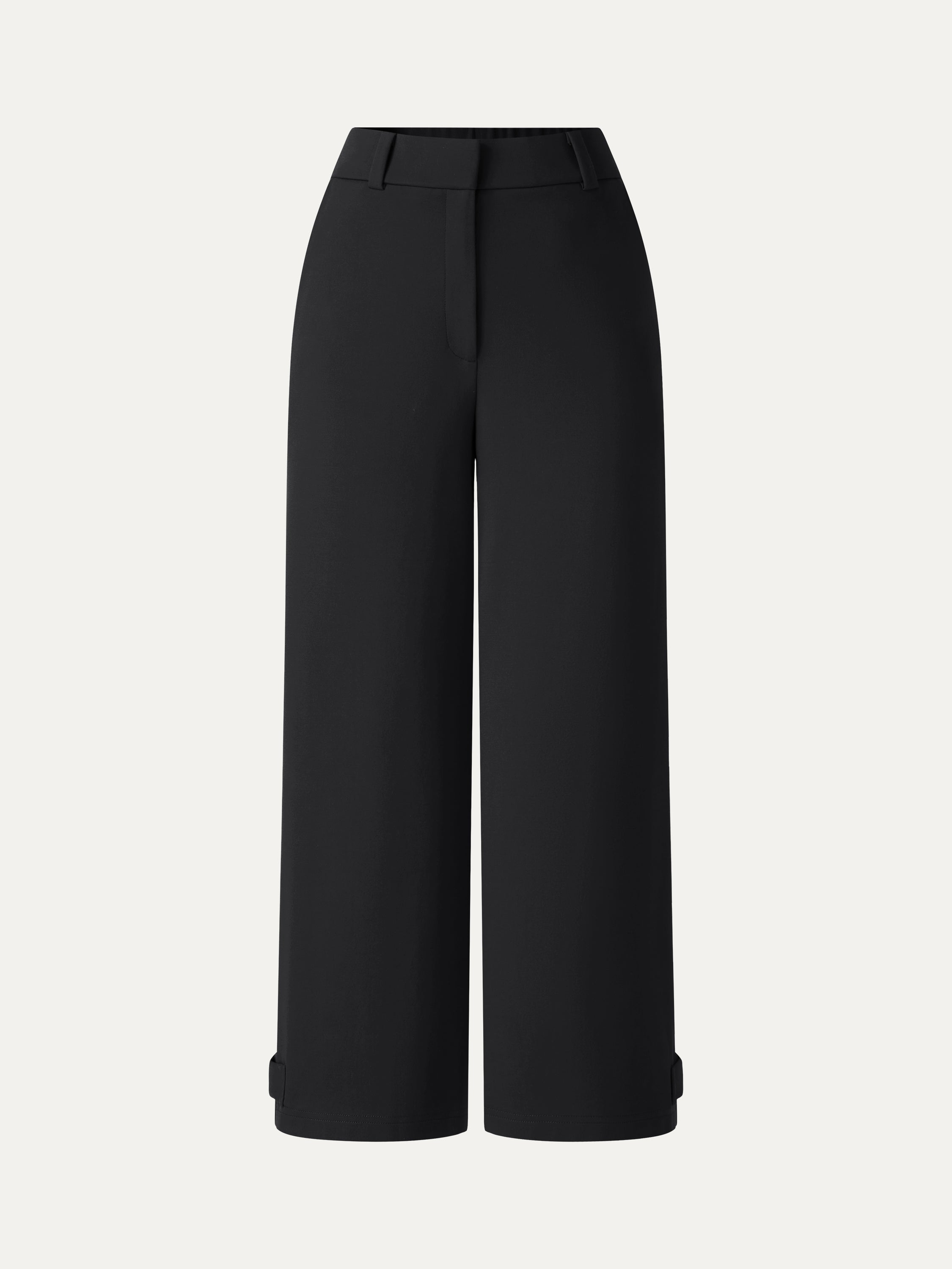 Ponte High-Rise Cropped Wide-Leg Pants with Pockets