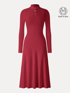 Mandarin Collar Frog Button Midi Bra Dress Limited Edition