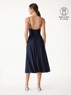 SkinKiss Cowl Neck Open-Back Midi Bra Dress