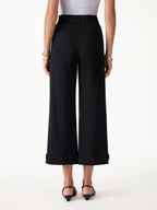 Ponte High-Rise Cropped Wide-Leg Pants with Pockets