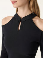 Cutout Shoulder Mandarin Collar Going-out Bra Top Limited Edition