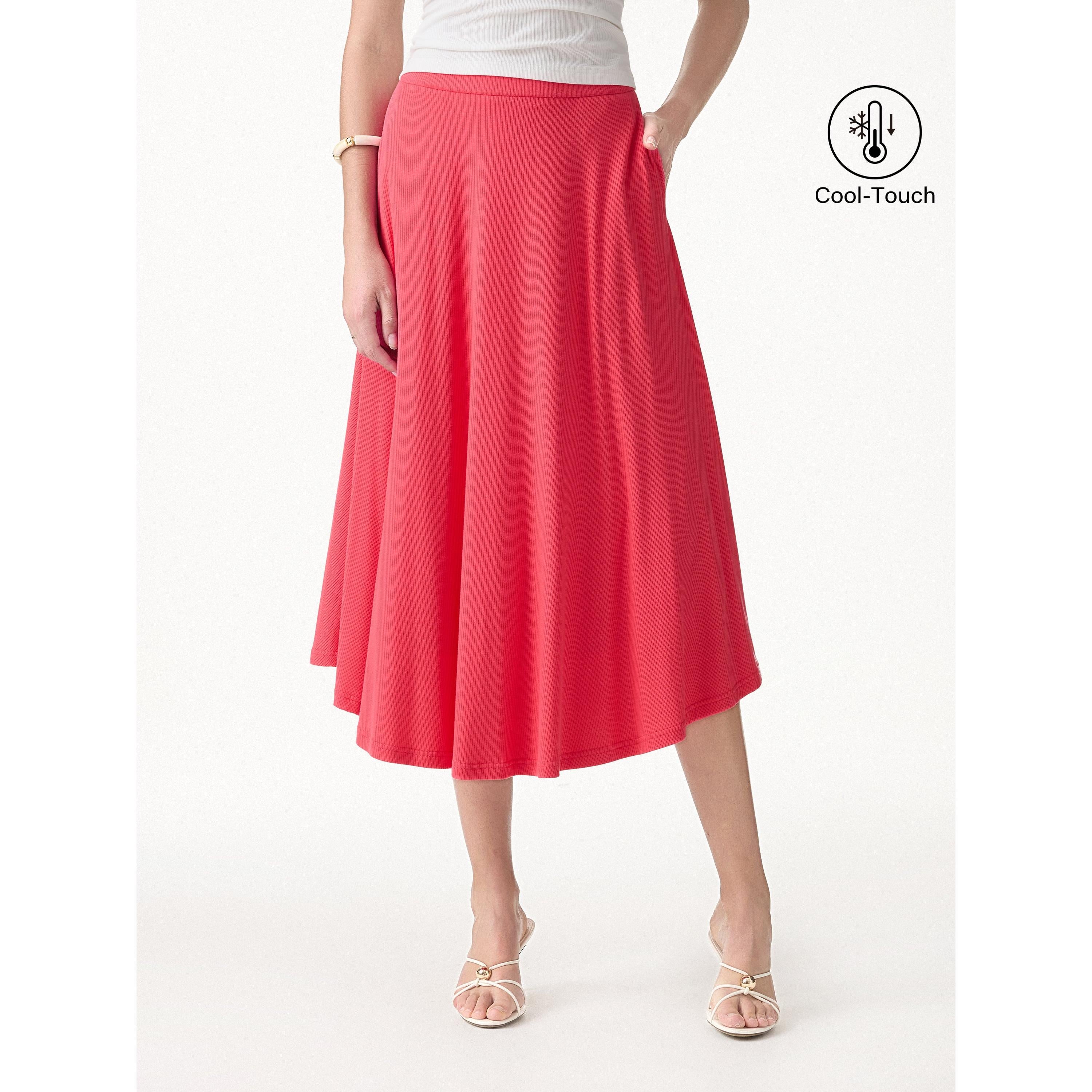 CoolTouch Midi Circle Flare Skirt with Pockets