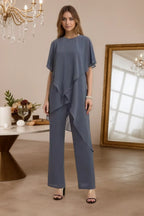 Valora Flowing Chiffon Formal Pant Set