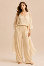 Refined Camisole and Chiffon Jacket Pant Set